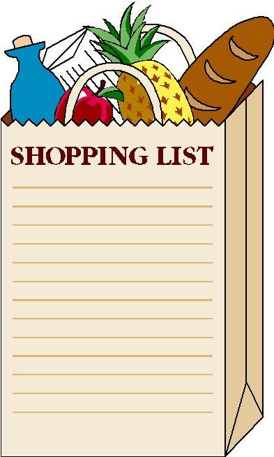 shopping list template
